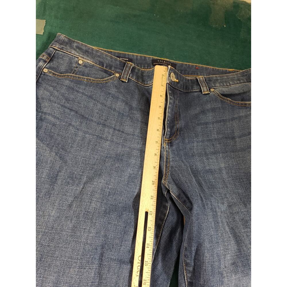 Talbots Jeans Size 16 W Womens Blue Stretch Pants Denim Mid Rise Boyfriend - Picture 7 of 12